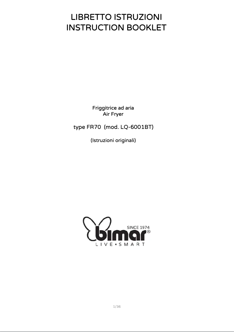 Page n°1 - Manuel utilisateur Bimar FR70