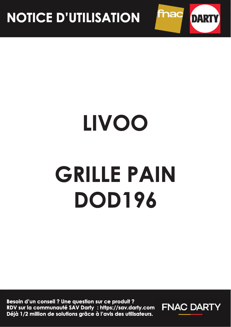 Page 1 de la notice Manuel utilisateur Livoo DOD196