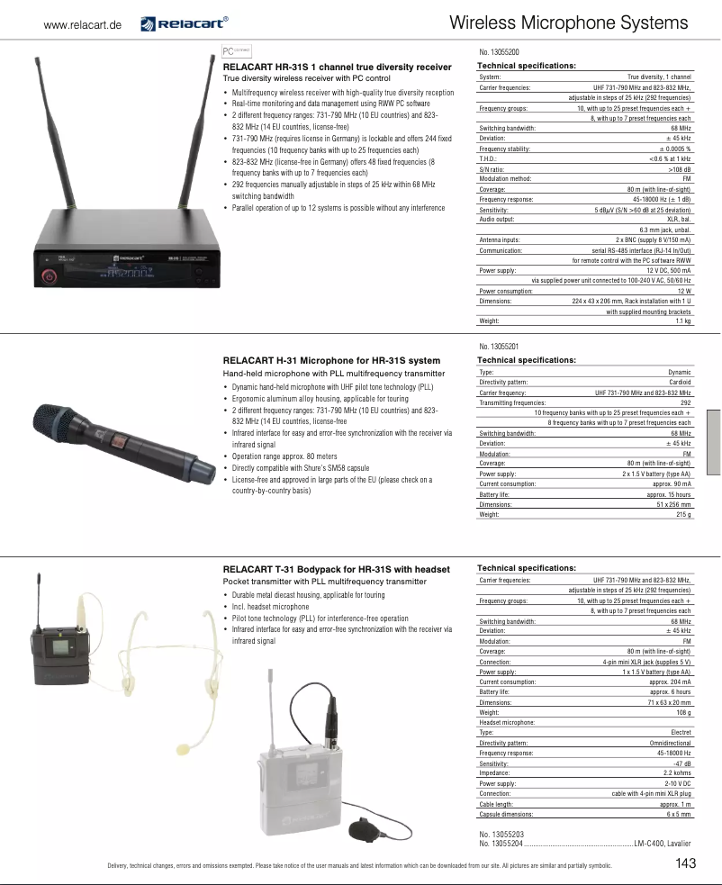 Page n°1 - Catalogue Relacart T-31