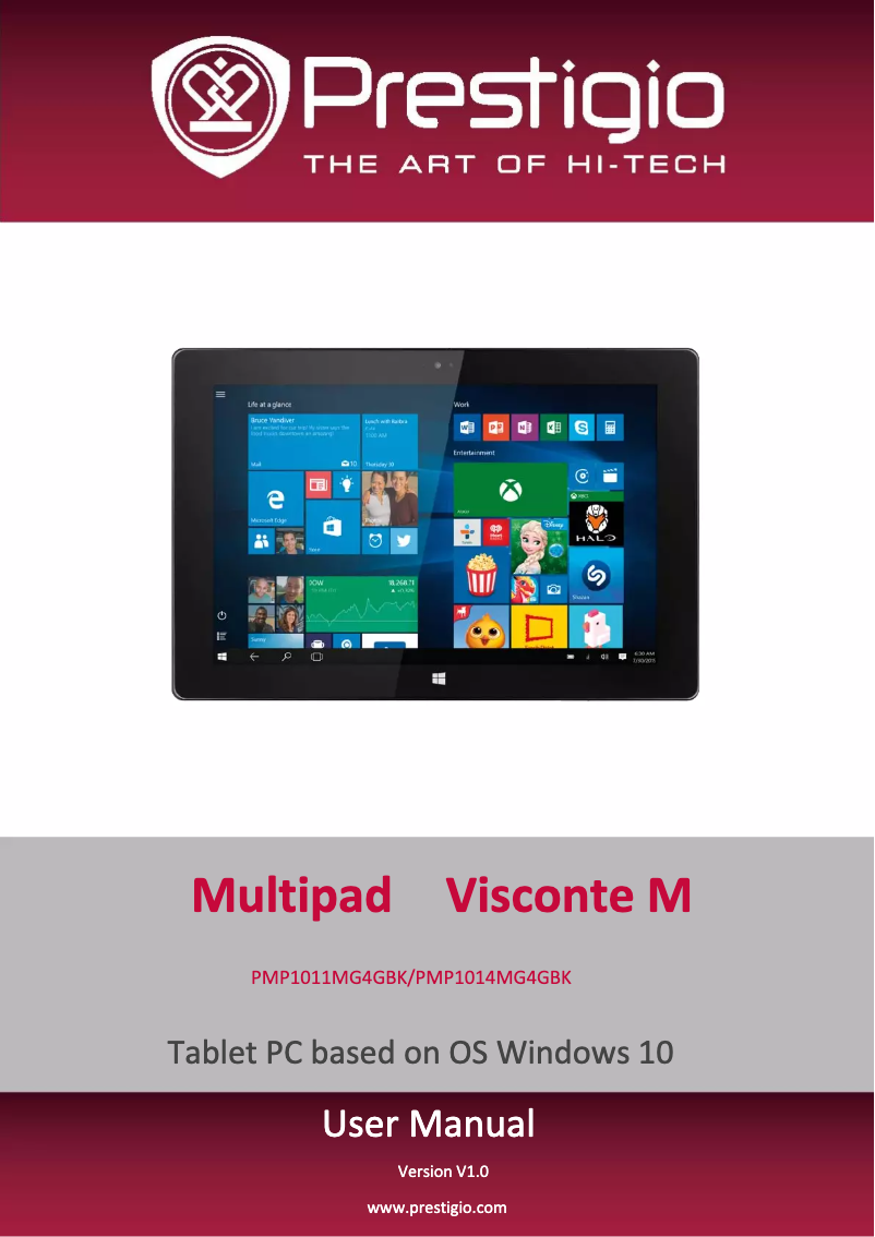 Page n°1 - Manuel utilisateur Prestigio MultiPad Visconte M