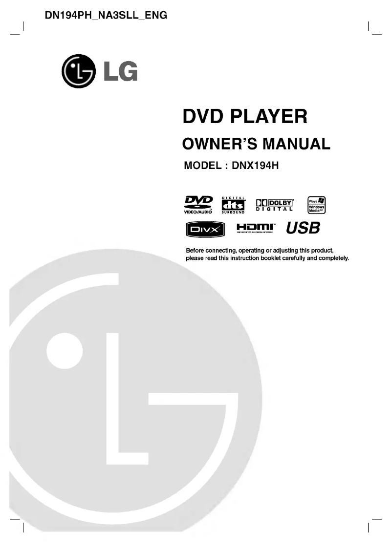 Page n°1 - Manuel utilisateur LG DNX194H