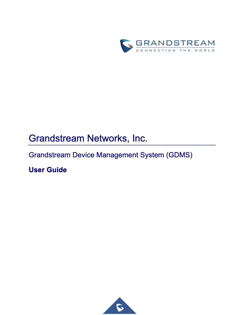 Page n°1 - Manuel utilisateur Grandstream GDMS