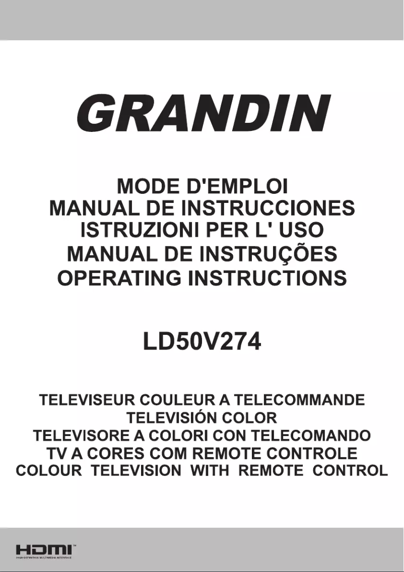 Page 1 de la notice Manuel utilisateur Grandin LD50V274