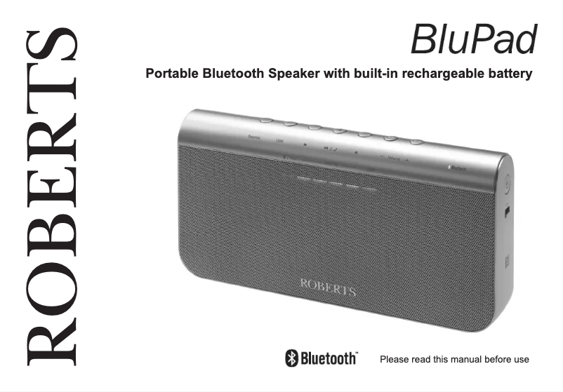 Page 1 de la notice Manuel utilisateur Roberts BluPad