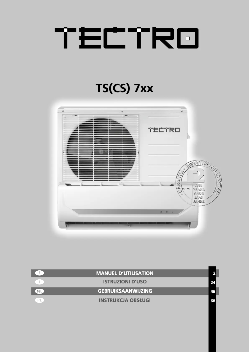 Page 1 de la notice Manuel utilisateur Qlima Tecro TSCS725