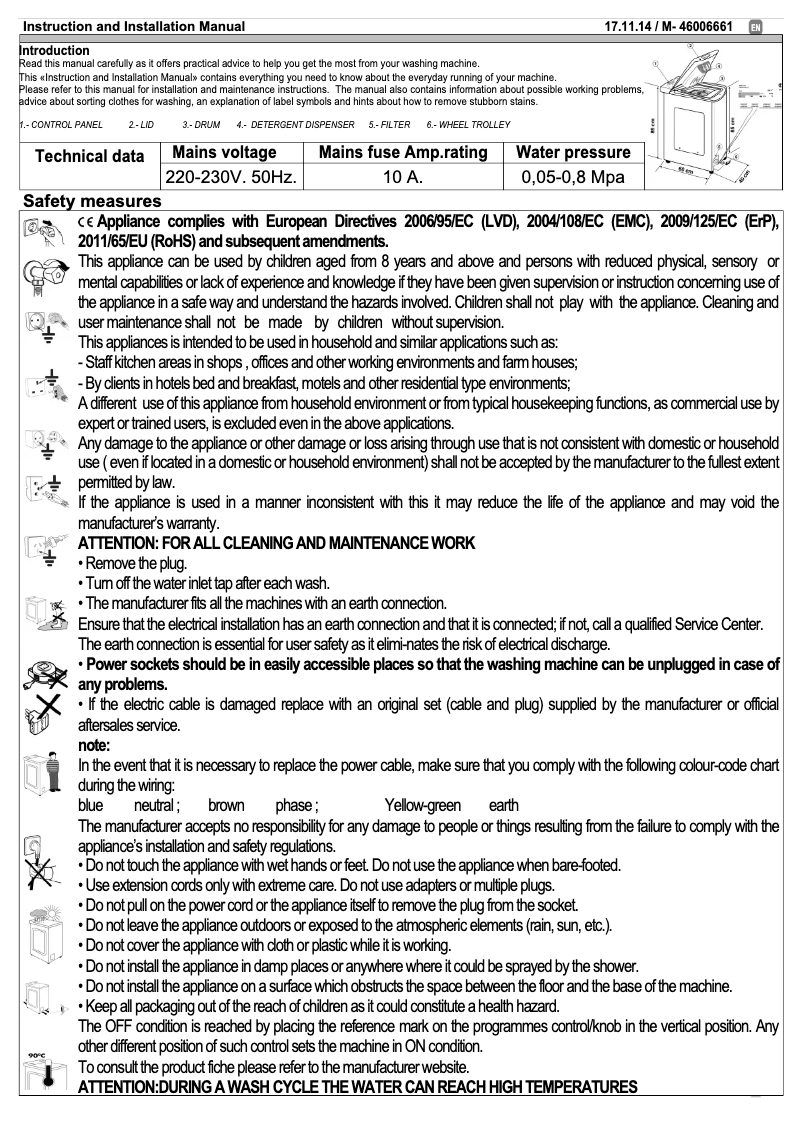 Page 1 de la notice Manuel utilisateur Candy EVOT 10061D3N-UK