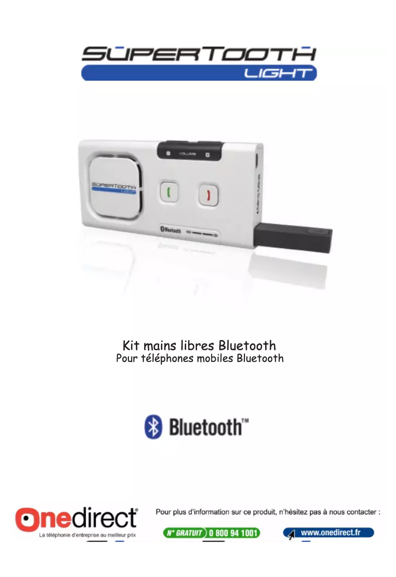 Page 1 de la notice Manuel utilisateur SuperTooth Light