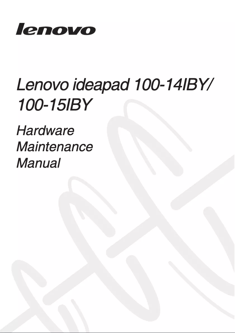 Page n°1 - Manuel utilisateur Lenovo IdeaPad 100-15IBD