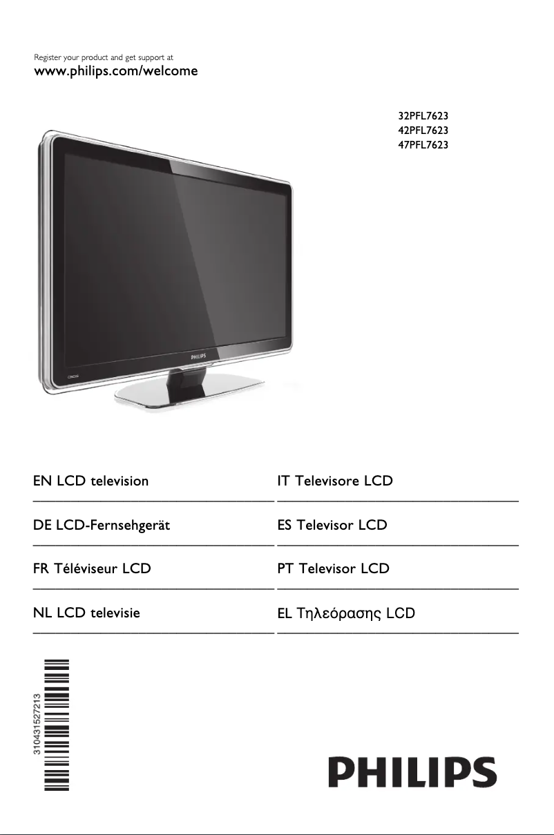 First page image of the manual for 32PFL7623D