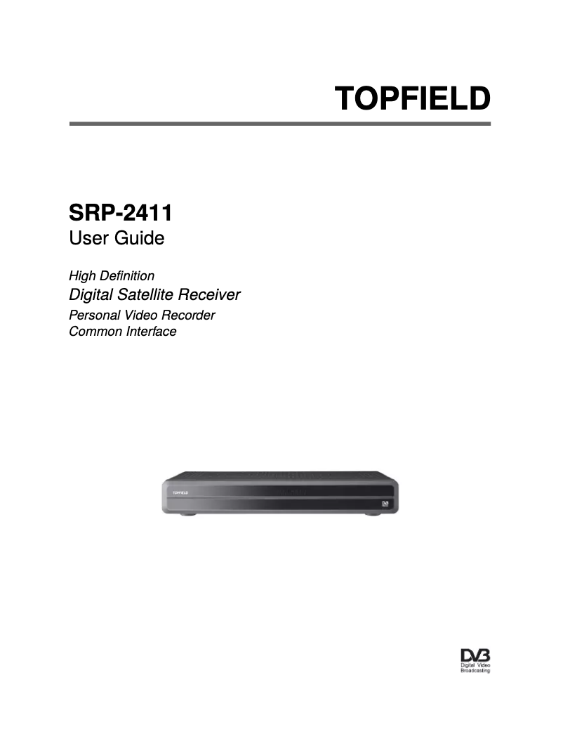 Page n°1 - Manuel utilisateur Topfield SRP-2411