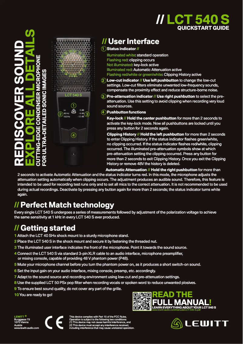 Imagen de la primera página del manual del dispositivo LCT 540 S