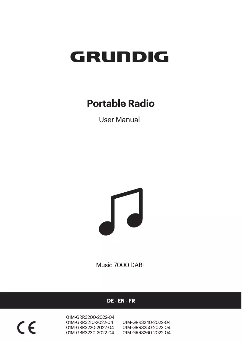 Page n°1 - Manuel utilisateur Grundig Music 7000 DAB+