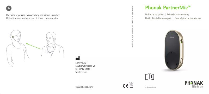 Page 1 de la notice Manuel utilisateur Phonak PartnerMic