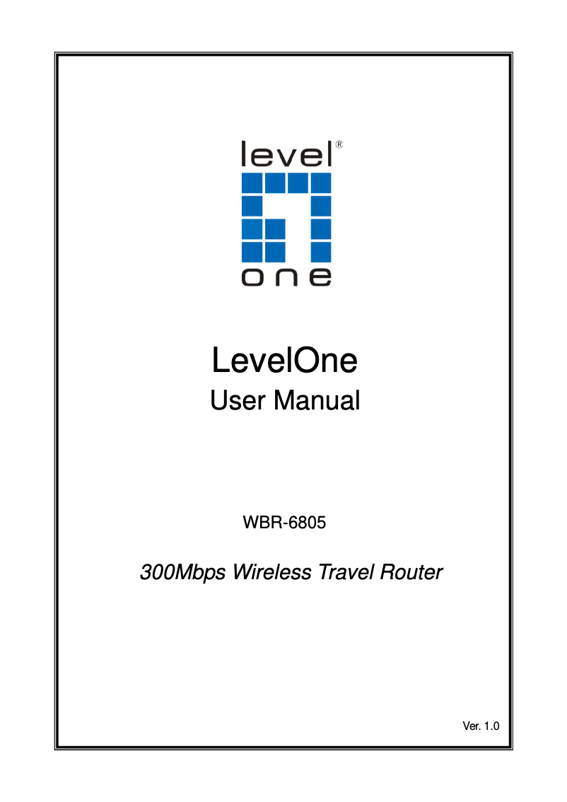 Page n°1 - Manuel utilisateur LevelOne WBR-6805