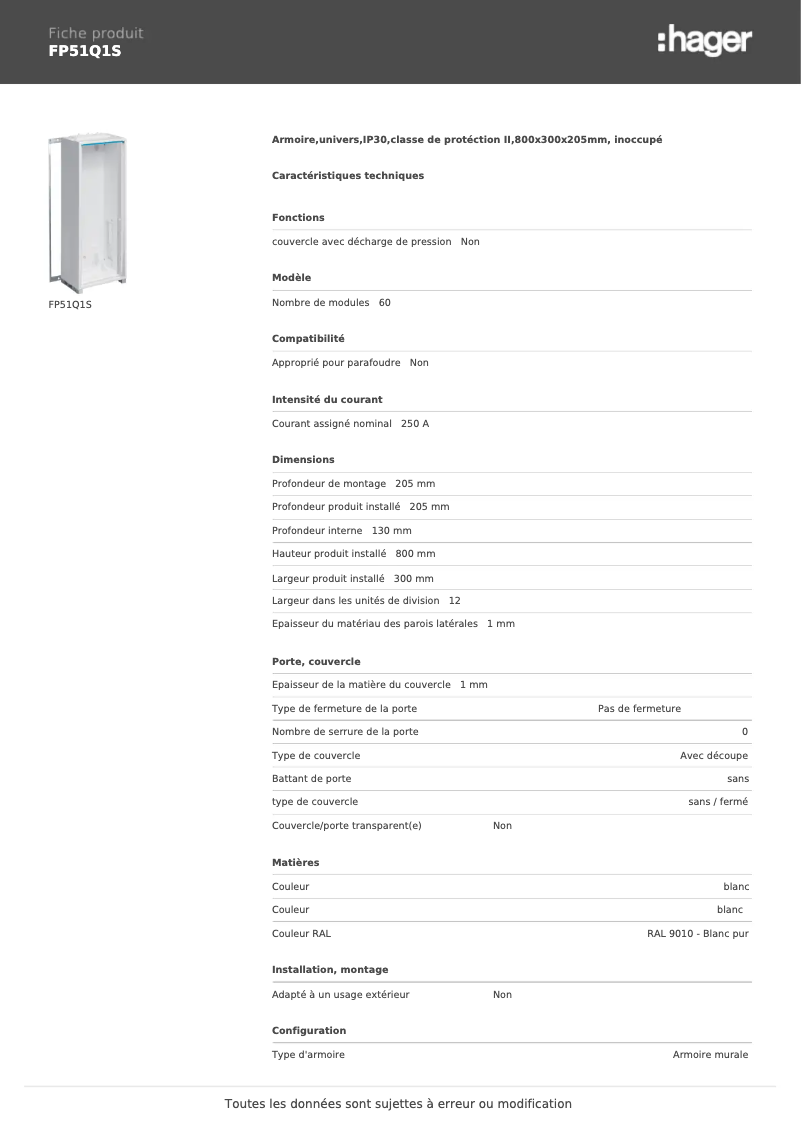 Image de la première page du manuel de l'appareil FP51Q1S