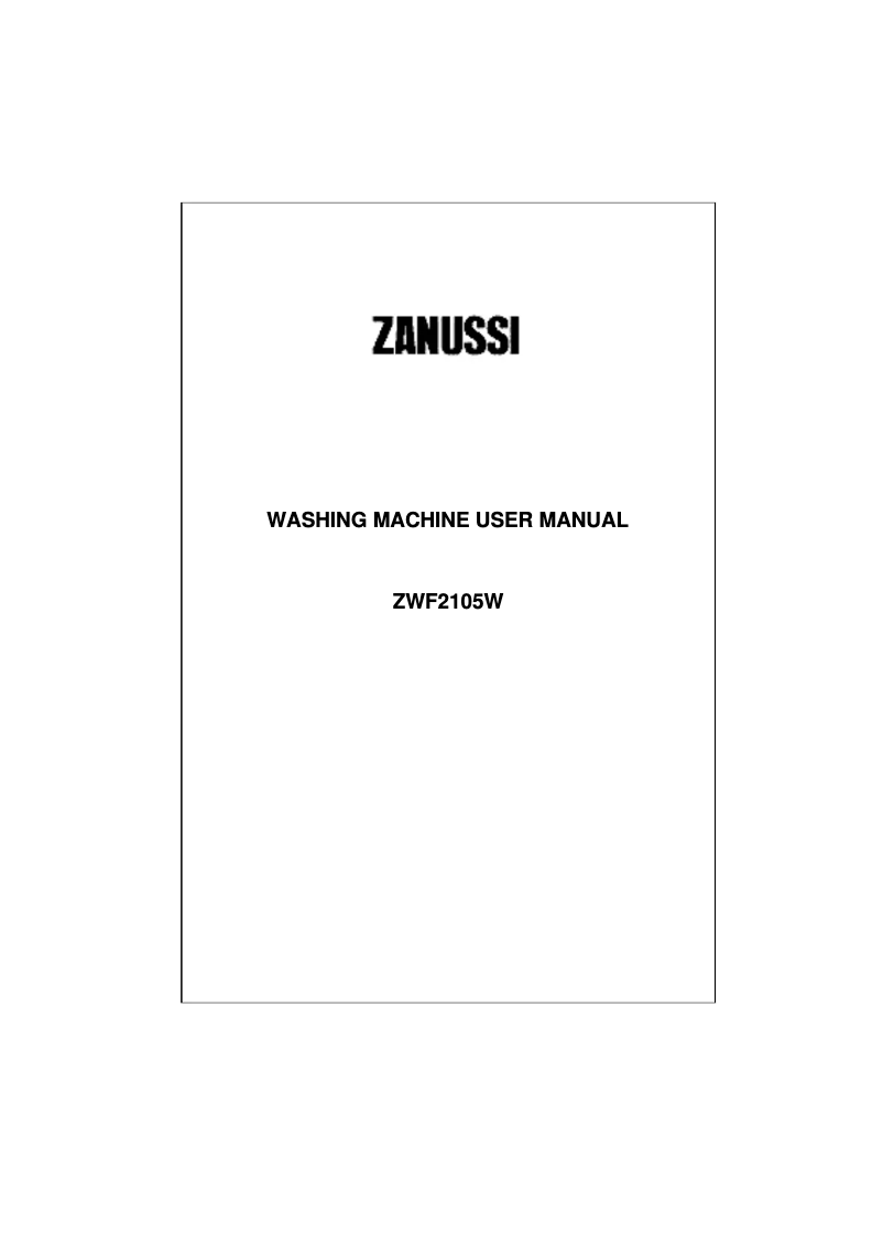 Image de la première page du manuel de l'appareil ZWF 2105 W
