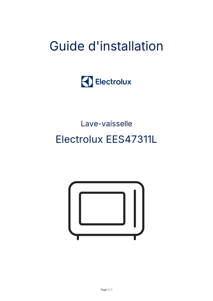 Image de la première page du manuel de l'appareil EES47311L