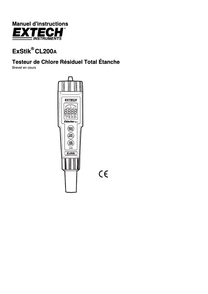 Page n°1 - Manuel utilisateur Extech CL200