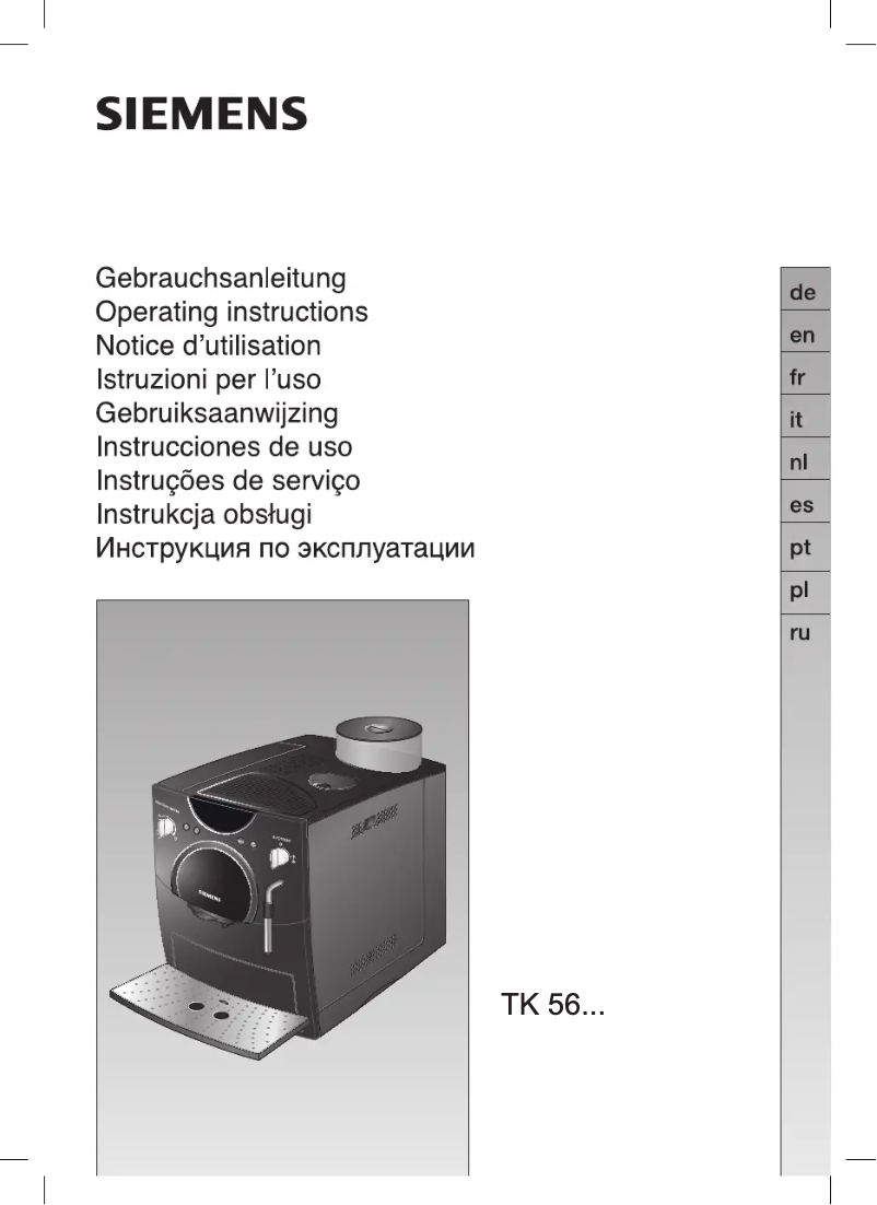 Page n°1 - Manuel utilisateur Siemens TK56001