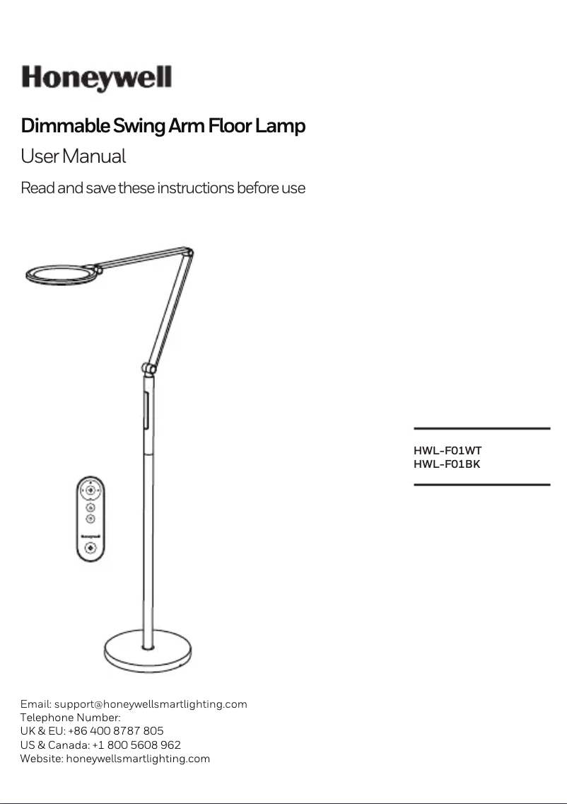 Page 1 de la notice Manuel utilisateur Honeywell HWL-F01