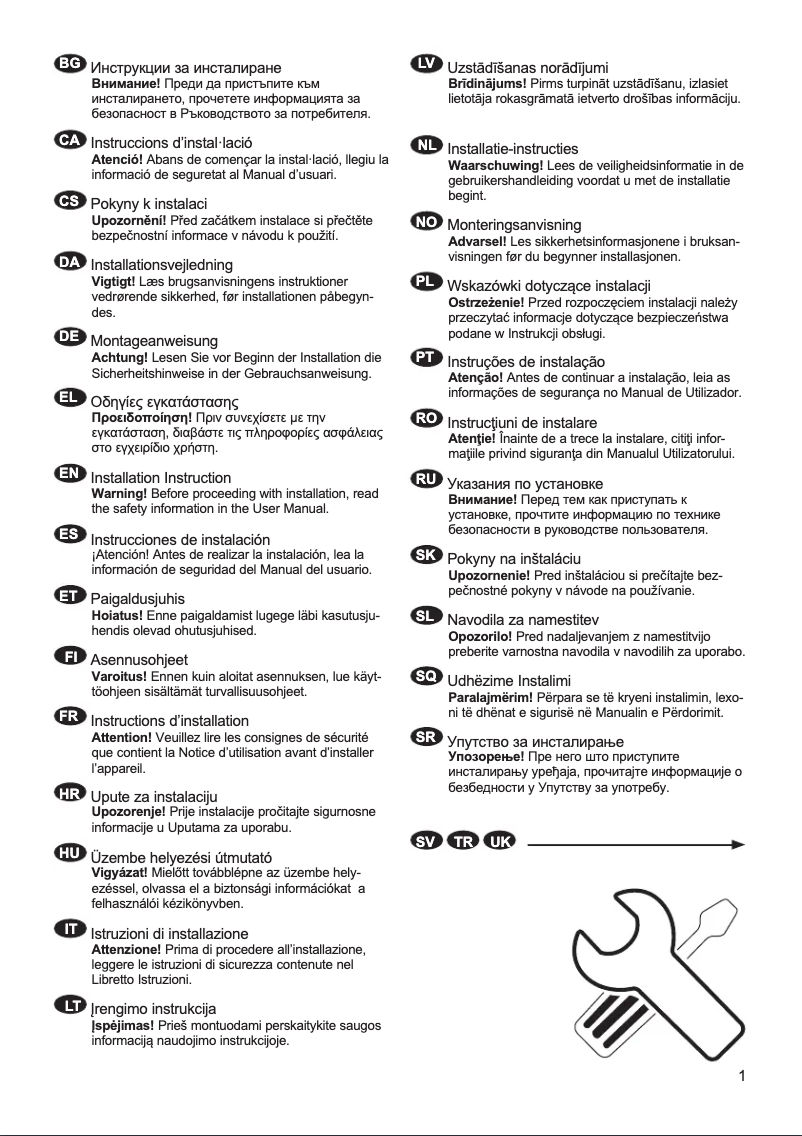 Page 1 de la notice Guide d'installation Electrolux ENT7MD36X