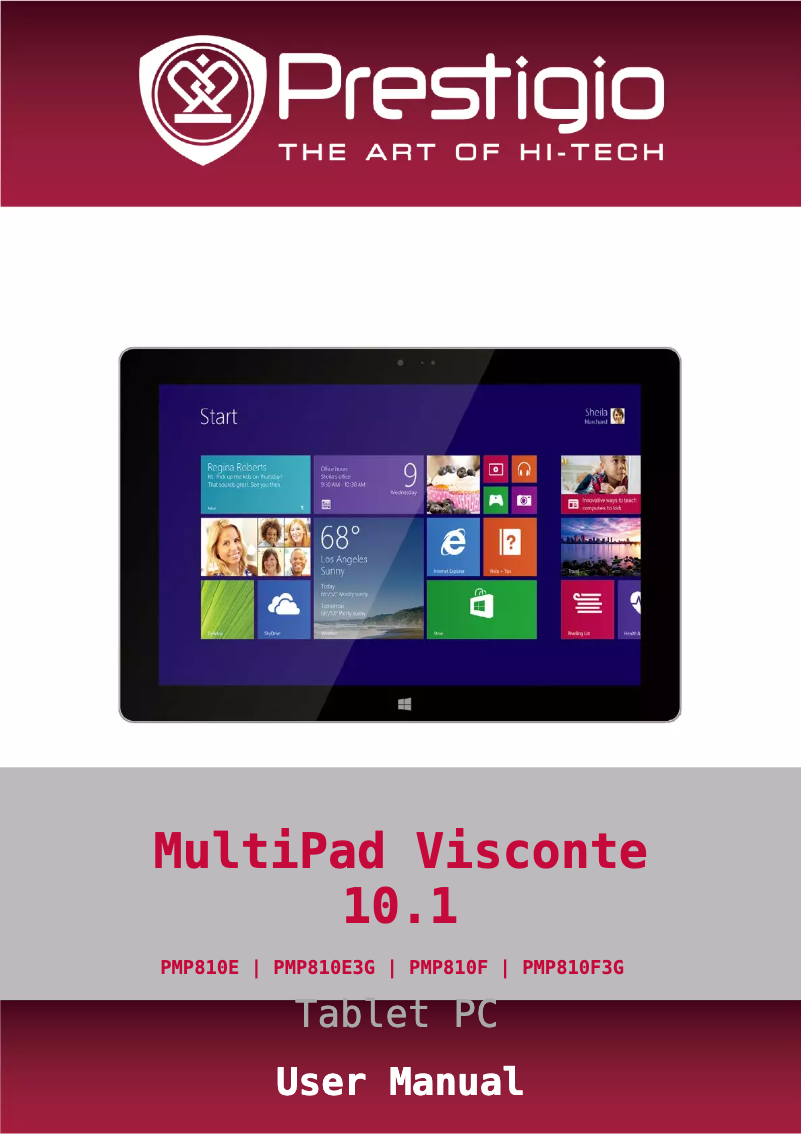 Page n°1 - Manuel utilisateur Prestigio MultiPad Visconte