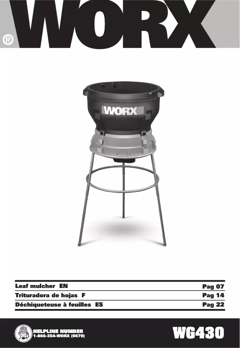 Page 1 de la notice Manuel utilisateur Worx WG430