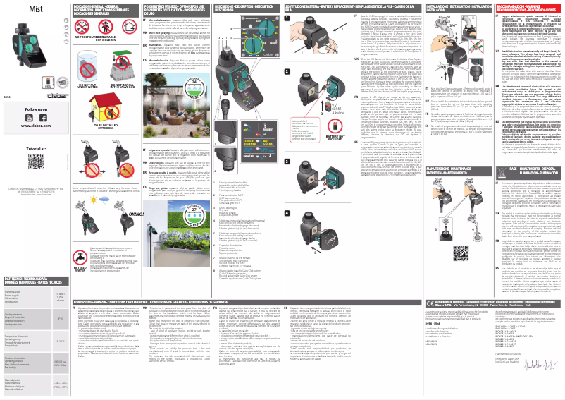 Image de la première page du manuel de l'appareil Aquauno Mist 8496
