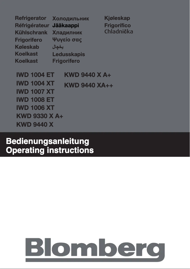 Page 1 de la notice Manuel utilisateur Blomberg KWD 9440 X A++