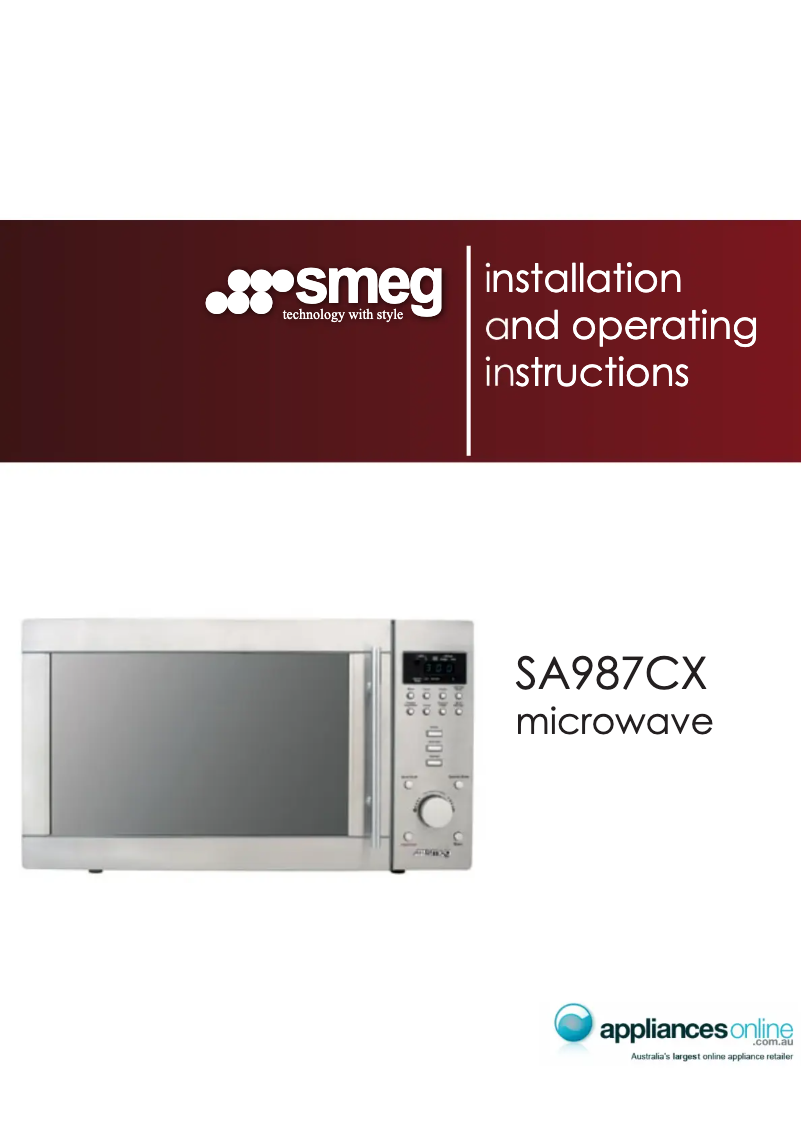 Page 1 de la notice Manuel utilisateur Smeg SA987CX