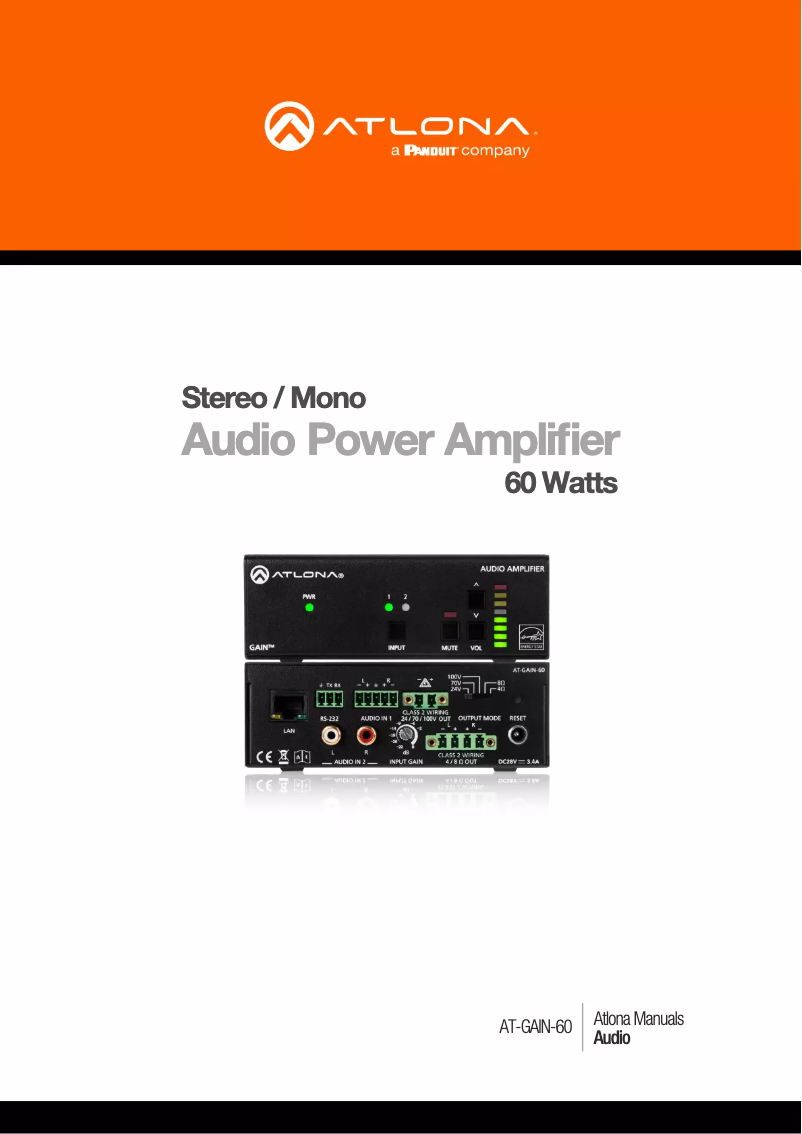 Página 1 del manual Manual de usuario Atlona Gain 60