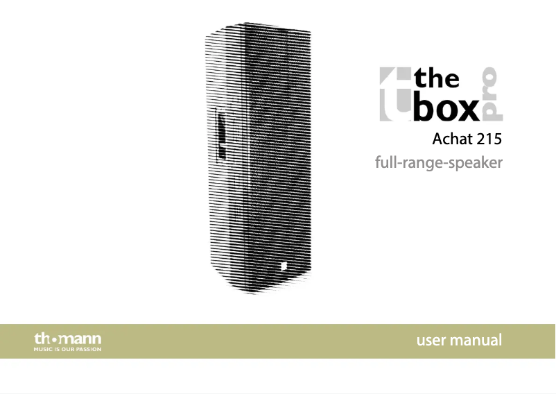 Page 1 de la notice Manuel utilisateur The Box Pro Achat 215