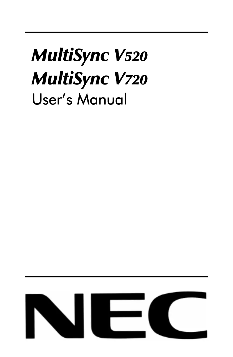 Imagen de la primera página del manual del dispositivo MultiSync V520