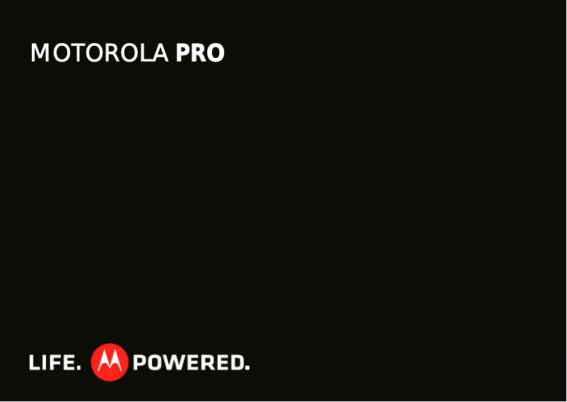 Page 1 de la notice Manuel utilisateur Motorola Pro