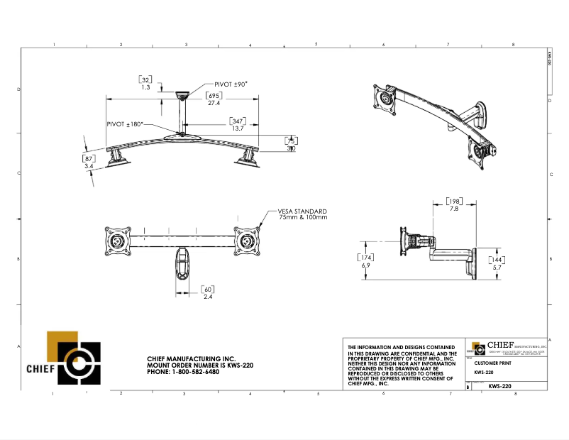 Page 1 de la notice Manuel utilisateur Chief KWS220