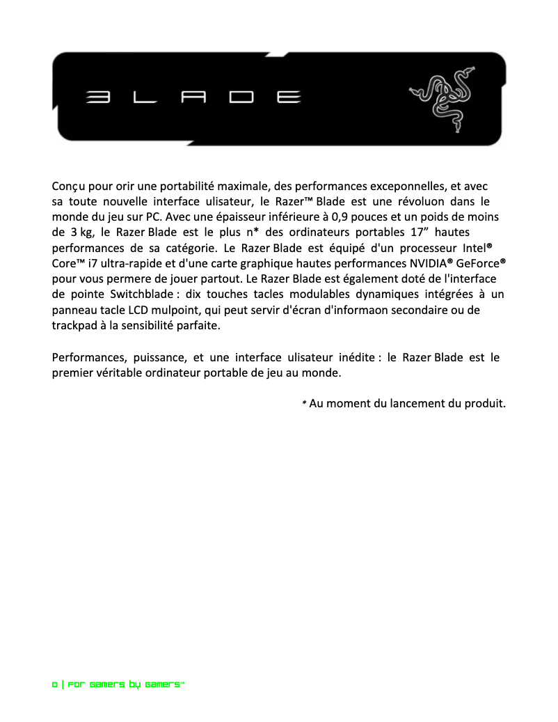 Página 1 del manual Manual de usuario Razer Blade 17