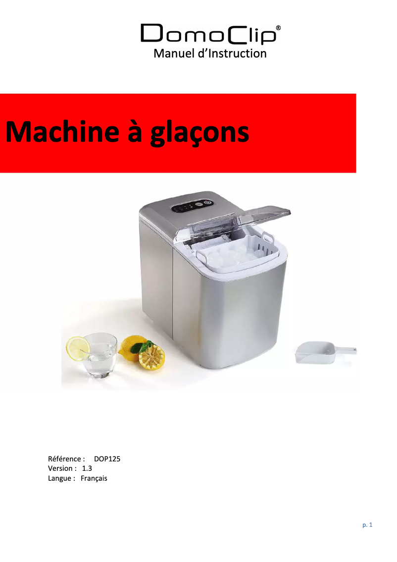 Image de la première page du manuel de l'appareil DOP125