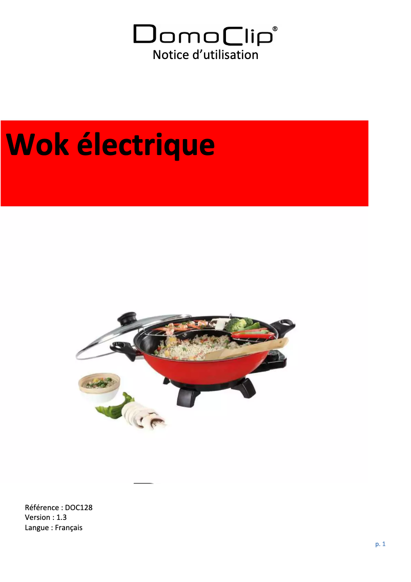 Page 1 de la notice Manuel utilisateur Domoclip DOC128