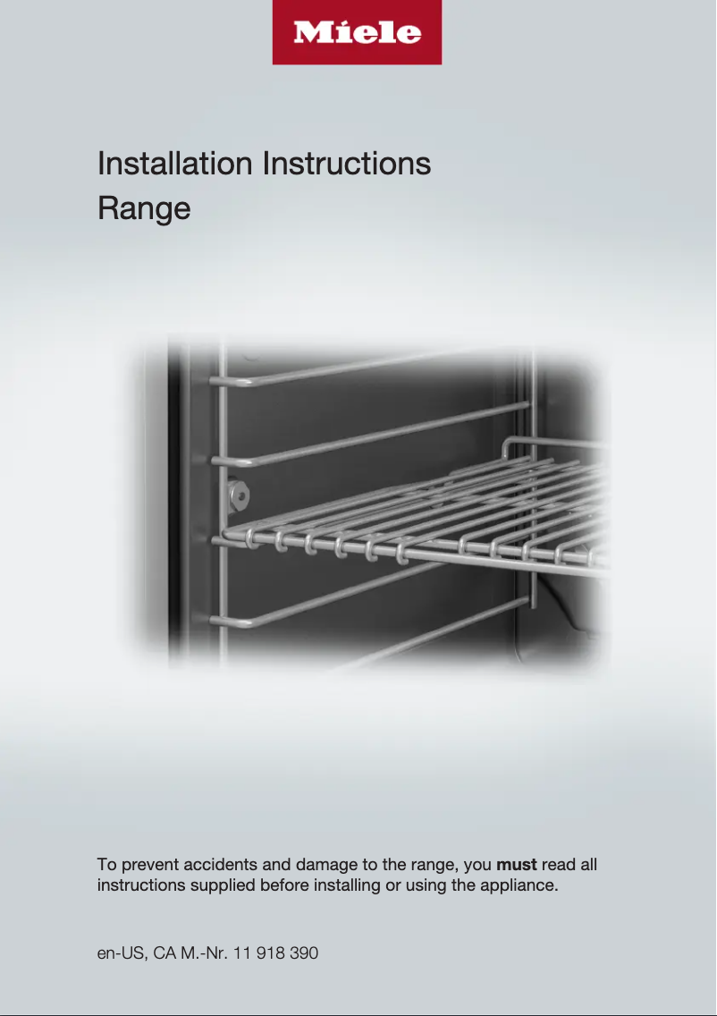 Page 1 de la notice Guide d'installation Miele HR 1134-3 G AG