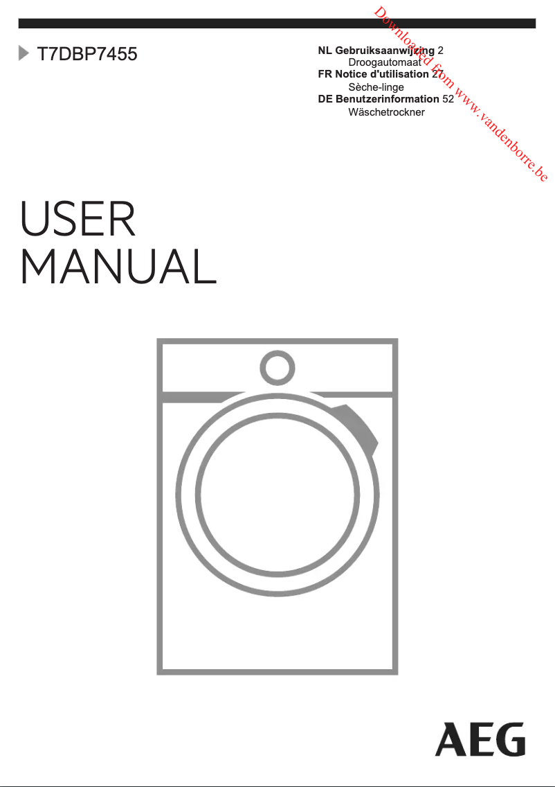 Image de la première page du manuel de l'appareil T7DBP7455