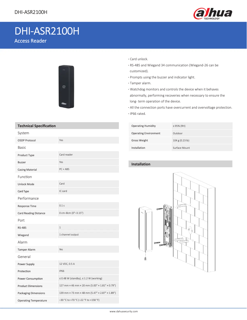 Image de la première page du manuel de l'appareil ASR2100H