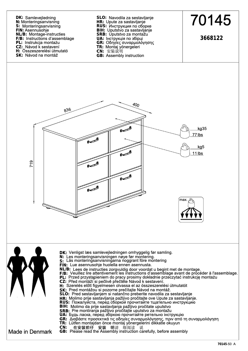Page n°1 - Manuel utilisateur JYSK Ravnholt (84x72x40)
