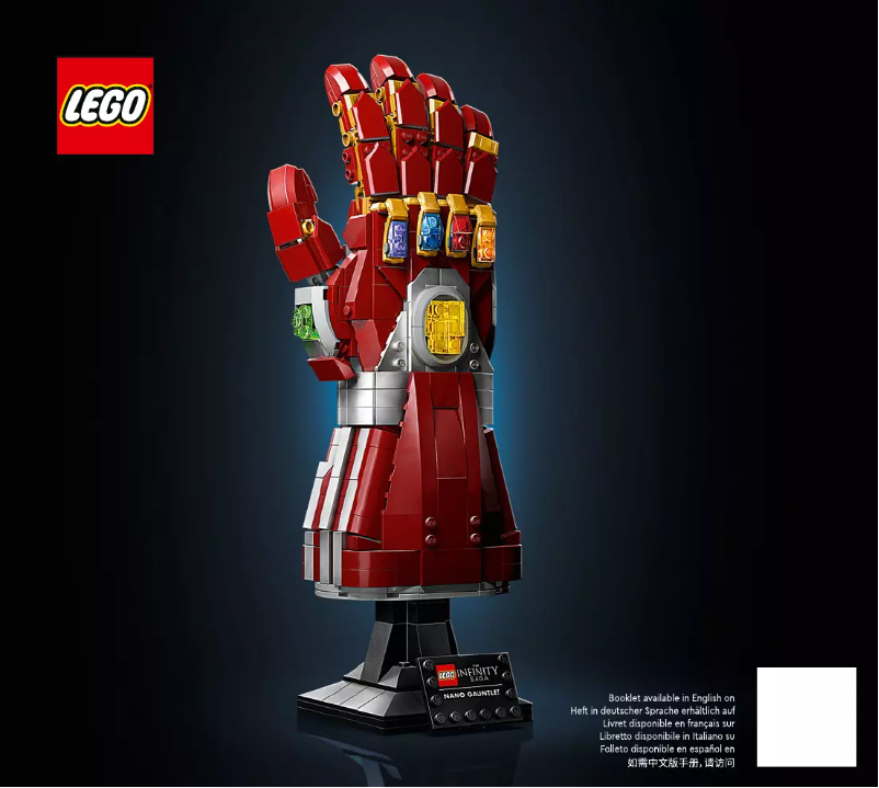 Page 1 de la notice Manuel utilisateur Lego Marvel Nano Gauntlet 76223