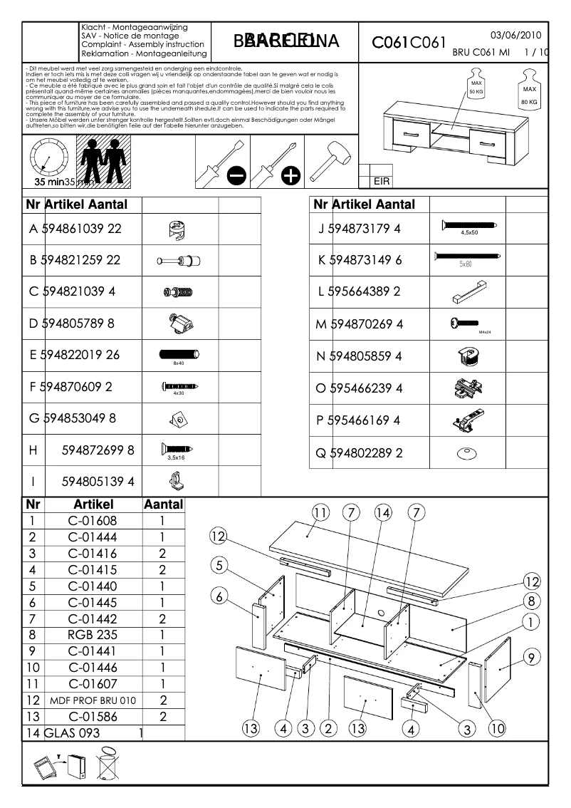 Image de la première page du manuel de l'appareil Barcelona