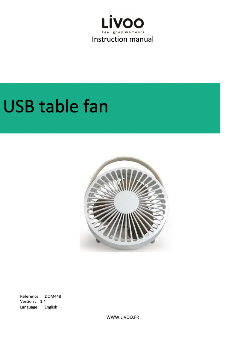 Page 1 of the manual User Manual Livoo DOM448