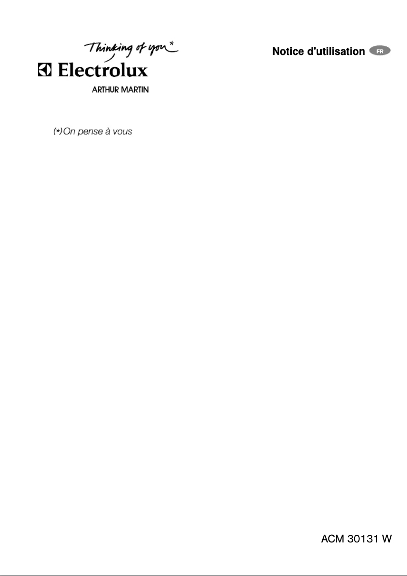 Page n°1 - Manuel utilisateur Arthur Martin-Electrolux ACM 30131 W