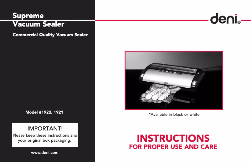 Page n°1 - Manuel utilisateur Deni 1920