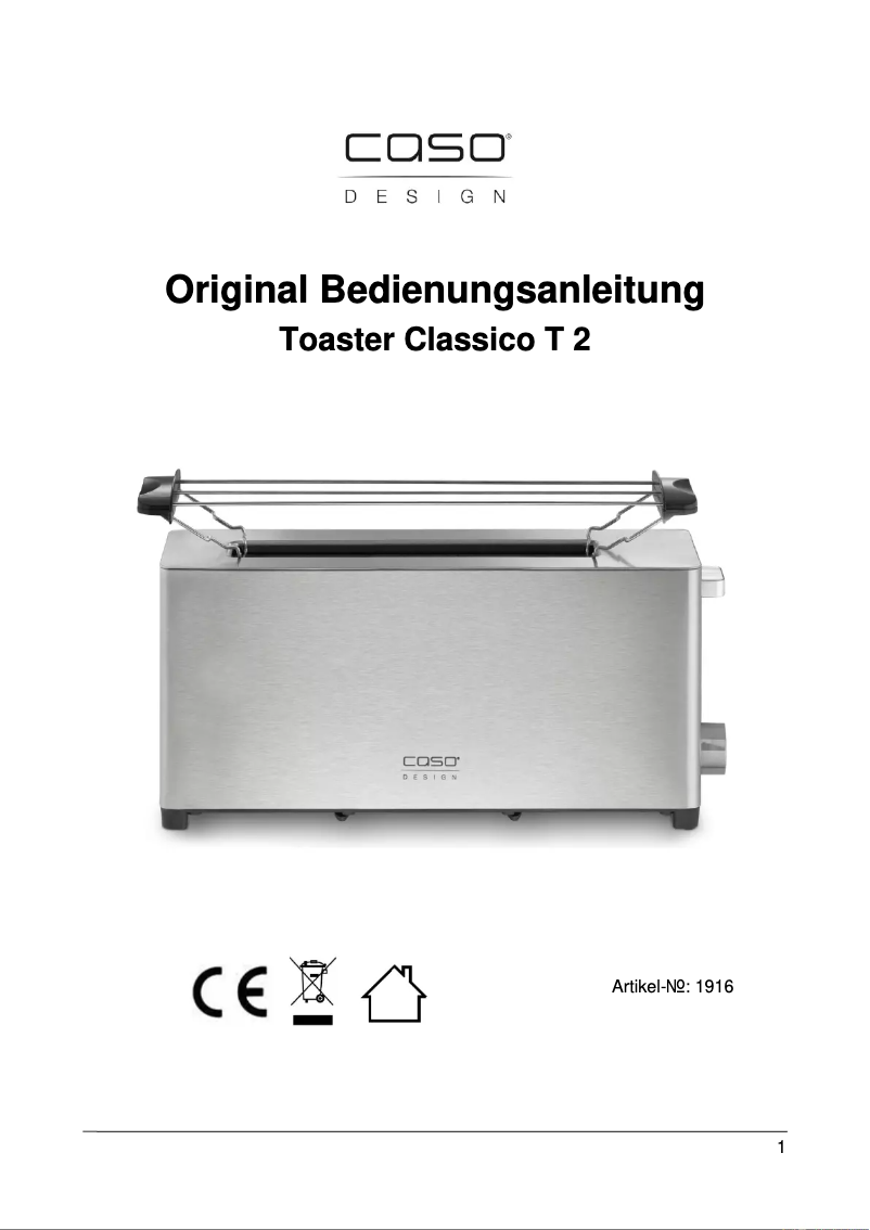 Page n°1 - Manuel utilisateur Caso Classico T2