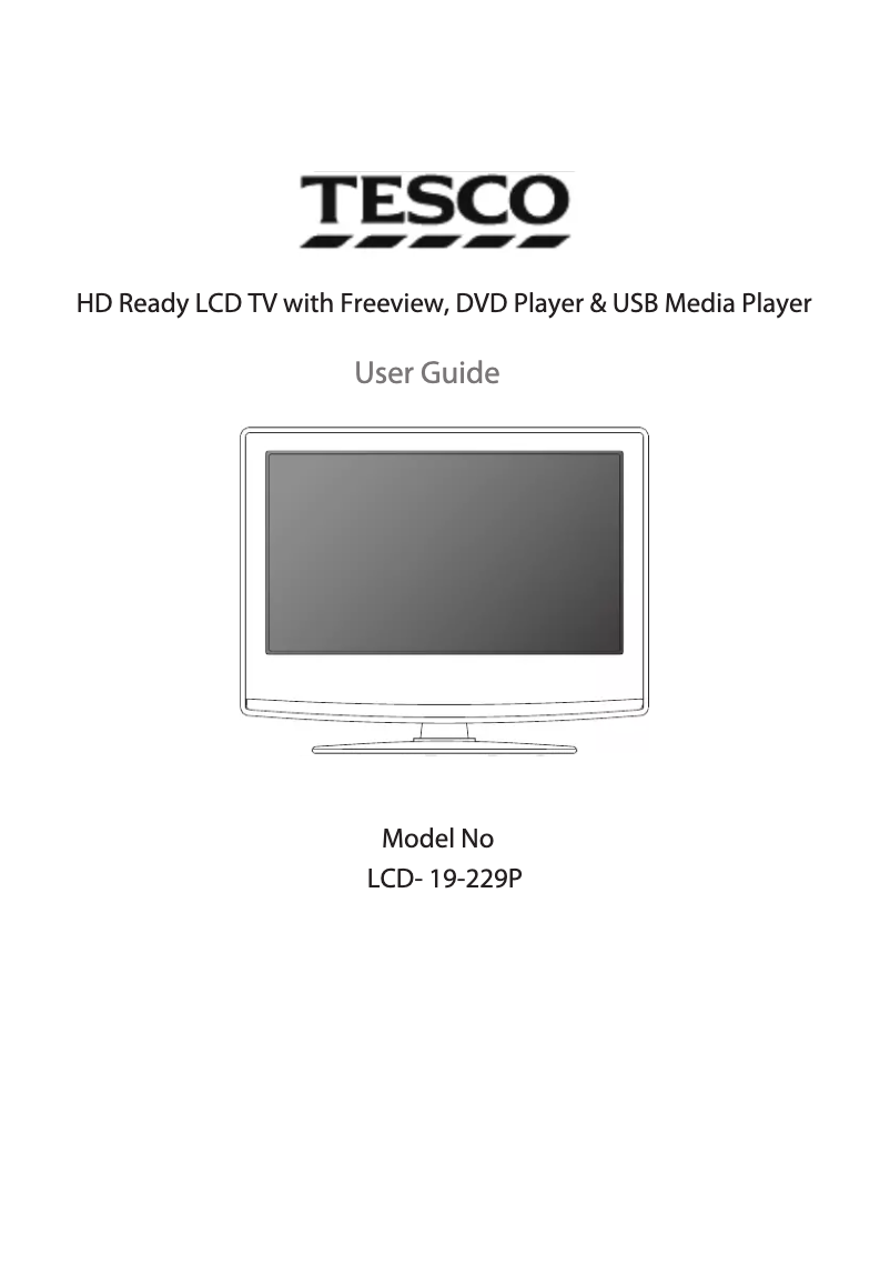 Page 1 de la notice Manuel utilisateur Tesco LCD19-229P
