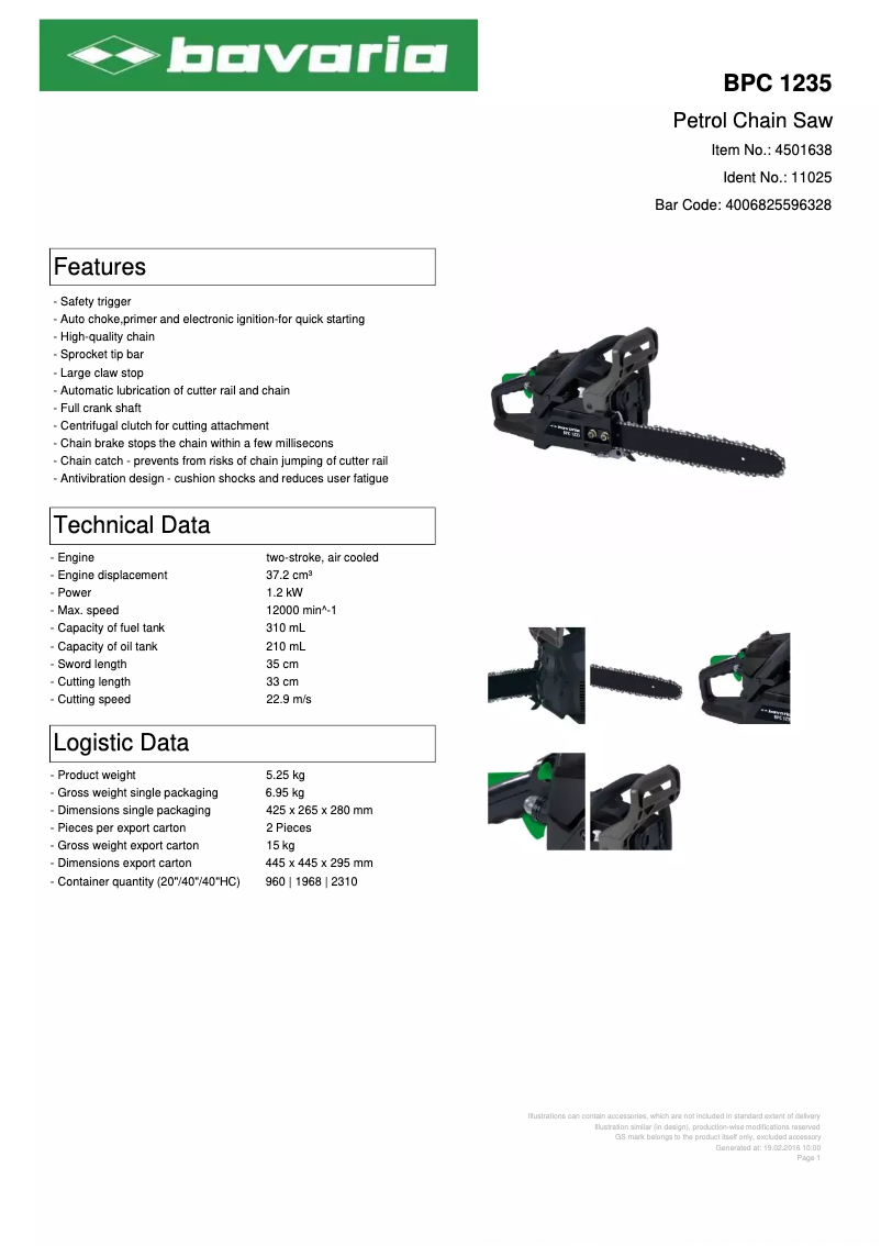 Página 1 del manual Manual de usuario Bavaria BPC 1235
